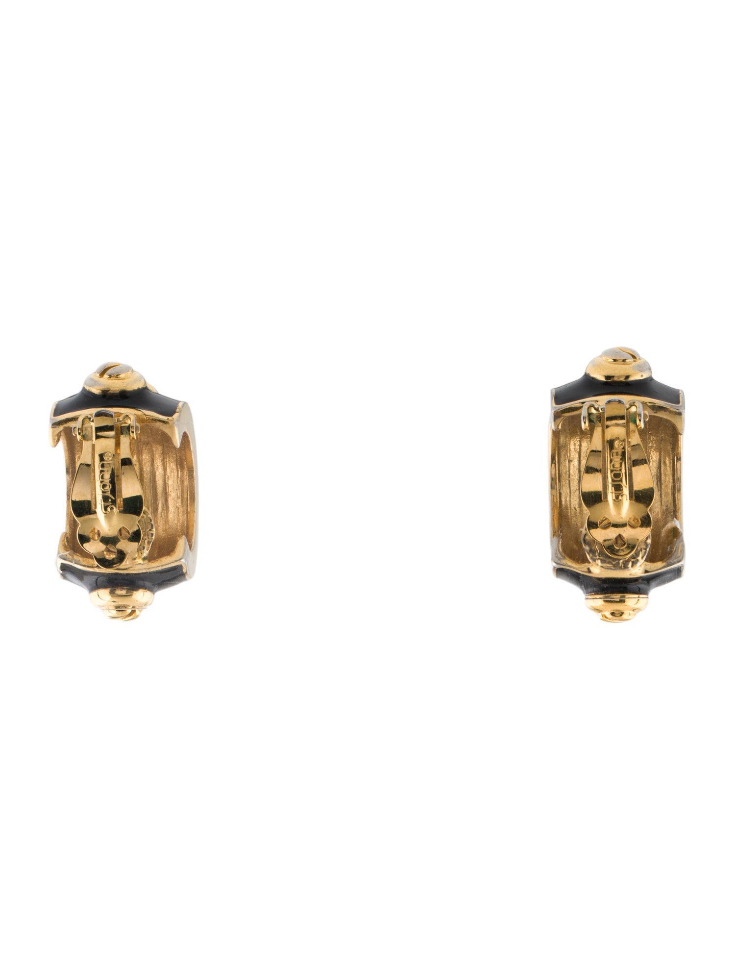 St. John Enamel Clip-On Hoop Earrings